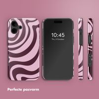 Selencia Vivid Backcover met MagSafe Apple iPhone 16 - Wavy Swirl Pink Plum