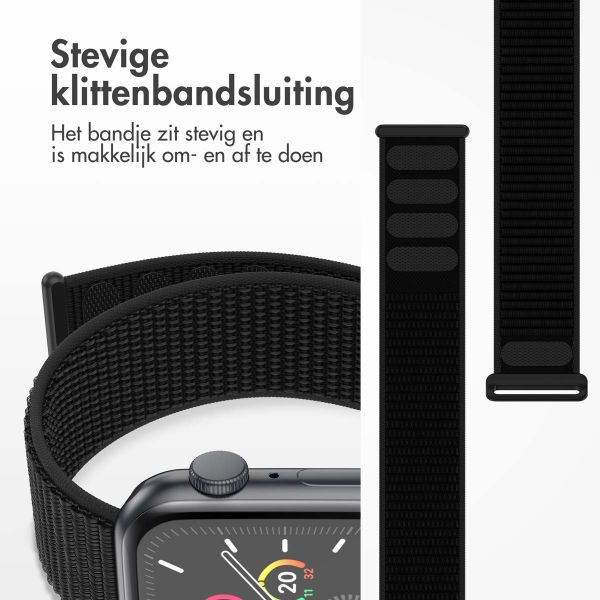imoshion Nylon bandje Apple Watch Series 1 t/m 11 / SE / Ultra (44/45/46/49 mm) - Zwart