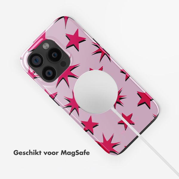 Selencia Vivid Backcover met MagSafe Apple iPhone 15 Pro - Stars Rubine Red Light Pink