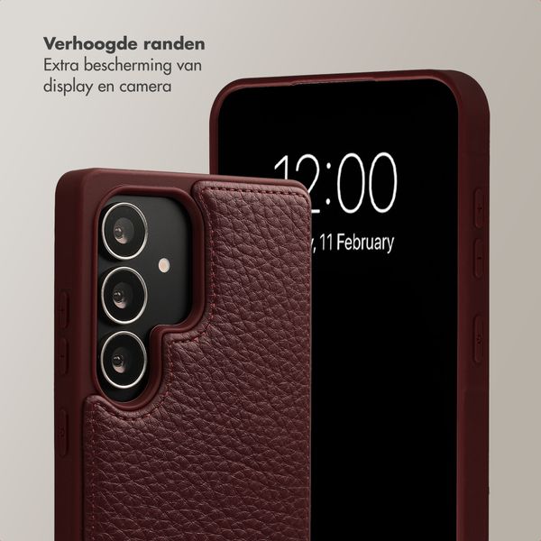 Selencia Nova Telefoonhoes met Koord en Pashouder Samsung Galaxy S25 Ultra - Bold Burgundy