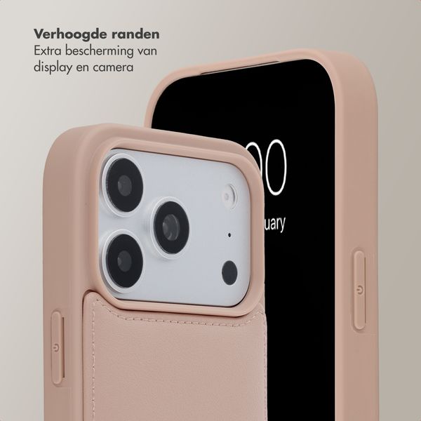 Selencia Nova Telefoonhoes met Koord en Pashouder Apple iPhone 18 Pro Max / 17 Pro Max - Dusty Rose