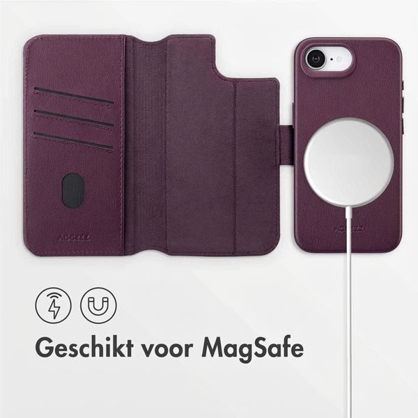 Accezz Leather Bookcase 2-in-1 met MagSafe Apple iPhone 17e / 16e - Heath Purple