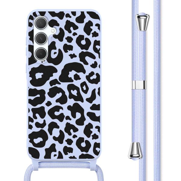 imoshion Siliconen design hoesje met koord Samsung Galaxy A35 - Animal Lila