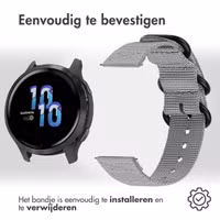 imoshion Rugged Nylon bandje  - Universeel 22 mm aansluiting - Grijs