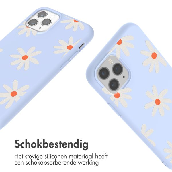 imoshion Siliconen design hoesje met koord iPhone 11 Pro - Lila Flower Distance