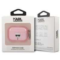 Karl Lagerfeld Karl's Head Silicone Glitter Case Apple AirPods Pro - Roze