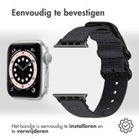 imoshion Nylon bandje Apple Watch Series 1-9 / SE - 38/40/41 mm / Series 10 - 42 mm - Zwart