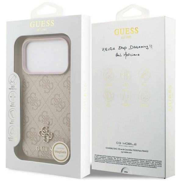 Guess 4G Metal Logo Backcover MagSafe Apple iPhone 17 Pro Max - Roze