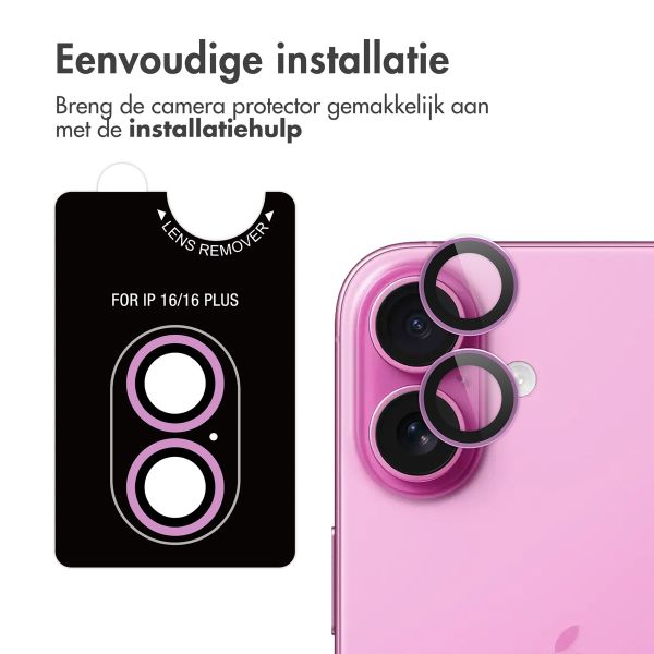 imoshion 2 Pack Camera lens protector Apple iPhone 16 / 16 Plus - Roze