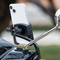 Lampa Smart Scooter Grip - Telefoonhouder scooter - Spiegel en windscherm bevestiging - Zwart