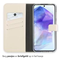 Selencia Echt Leren Bookcase Samsung Galaxy A36 - Greige