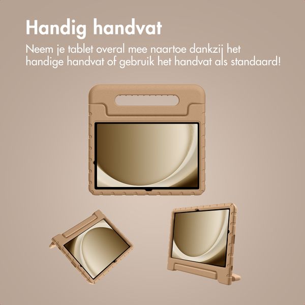 imoshion Kidsproof Backcover met handvat Samsung Galaxy Tab A11 Plus / A9 Plus - Bruin
