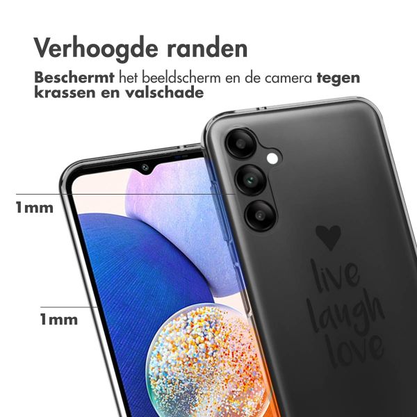 imoshion Design hoesje Samsung Galaxy A14 (5G/4G) - Live Laugh Love - Zwart