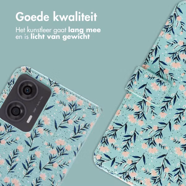 imoshion Design Bookcase Motorola Moto G24 Power - Blue Flowers