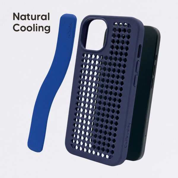 Callbuddy Hoesje met Strap Apple iPhone 17e / 16e / 15 / 14 / 13 - Deep Marine
