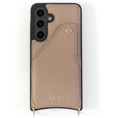 Dutchies Backcover met pashouder Samsung Galaxy S24 - Telefoonkoord niet inbegrepen - Beige