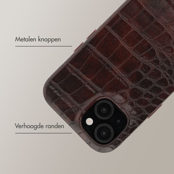 Selencia Croco Backcover met MagSafe Apple iPhone 15 - Choco Brown