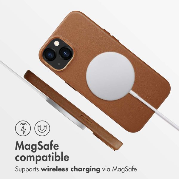 Accezz Leather Back Cover with MagSafe Apple iPhone 13 - Sienna Brown