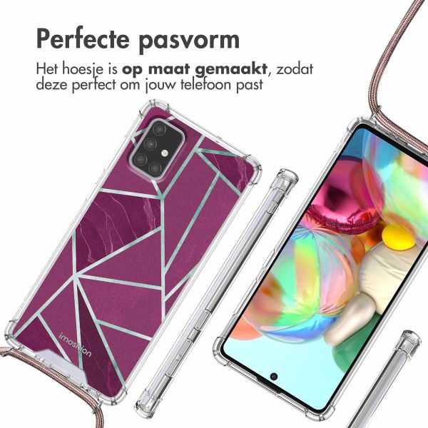 imoshion Design hoesje met koord Samsung Galaxy A71 - Bordeaux Graphic