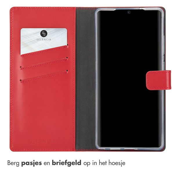 Selencia Echt Lederen Bookcase Samsung Galaxy S25 Ultra - Rood