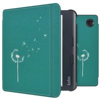 imoshion Design Slim Hard Case Sleepcover met stand Kobo Libra Colour / Tolino Vision Color - Green Dandelion