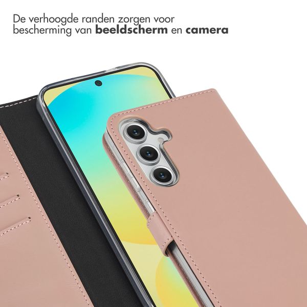 Selencia Echt Leren Bookcase Samsung Galaxy S25 FE - Dusty Pink