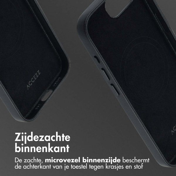 Accezz MagSafe Leather Backcover Apple iPhone 16e - Onyx Black