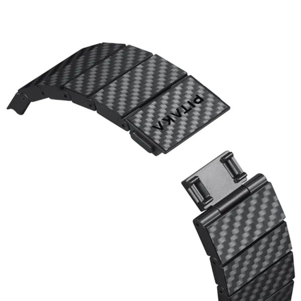 Pitaka Carbon Fiber bandje Apple Watch | 44/45/46/49 mm - Modern Carbon Black