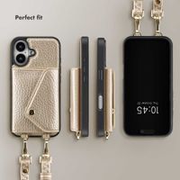 Selencia Sera Phone Case with Cord and Envelope Card Holder Apple iPhone 16 - Champagne