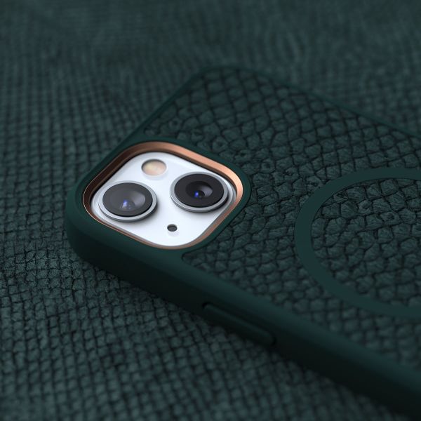 Njorð Collections Salmon Leather MagSafe Case iPhone 13 - Dark Green