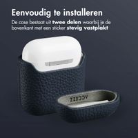 Accezz Echt Leren Case AirPods 1 / 2 - Donkerblauw