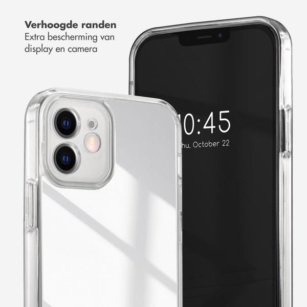 Selencia Mirror Backcover iPhone 12 (Pro) - Hoesje met spiegel - Zilver