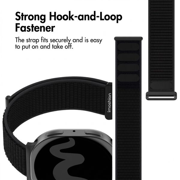 imoshion Nylon Strap Samsung Galaxy Watch 9 (40/44mm) / Watch 8 (40/44mm) / Classic (46mm) - Black