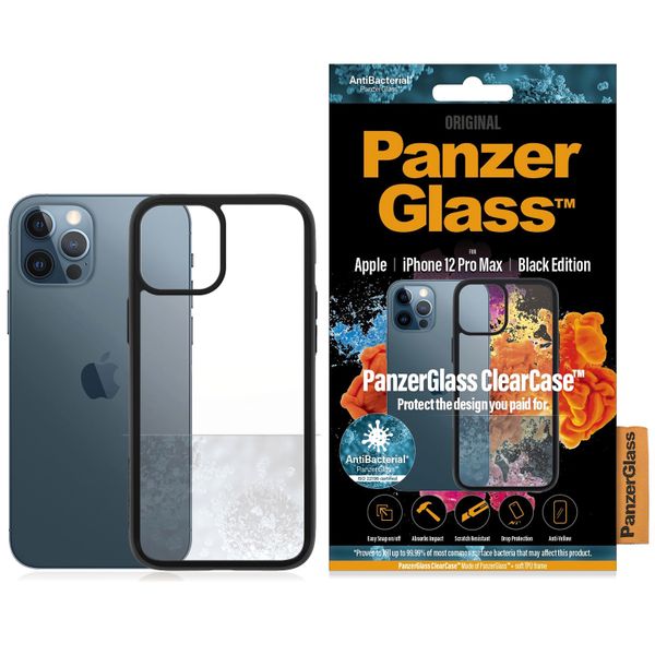 PanzerGlass ClearCase AntiBacterial iPhone 12 Pro Max - Zwart