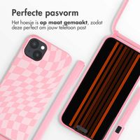 imoshion Siliconen design hoesje met koord iPhone 15 Plus - Retro Pink