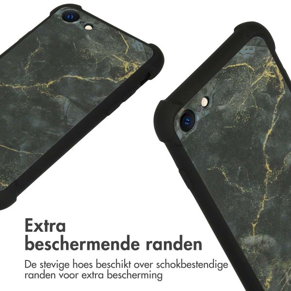 imoshion Design hoesje met koord iPhone SE (2022 / 2020) / 8 / 7 - Black Marble