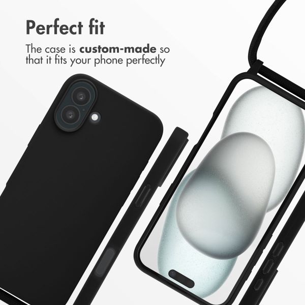 imoshion Silicone Case with Strap Apple iPhone 16 Plus - Black