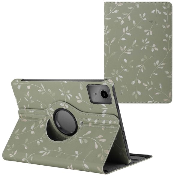 imoshion 360° Draaibare Design Bookcase Lenovo Tab M11 - Green Flowers