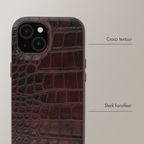 Selencia Croco Backcover met MagSafe Apple iPhone 15 - Choco Brown