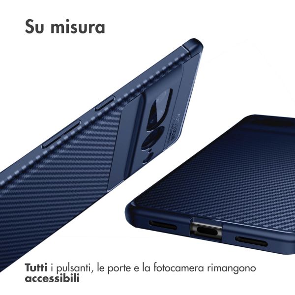imoshion Carbon Softcase Backcover Google Pixel 7 Pro - Blauw