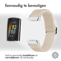 imoshion Elastisch nylon bandje Fitbit Charge 5 / Charge 6 - Beige