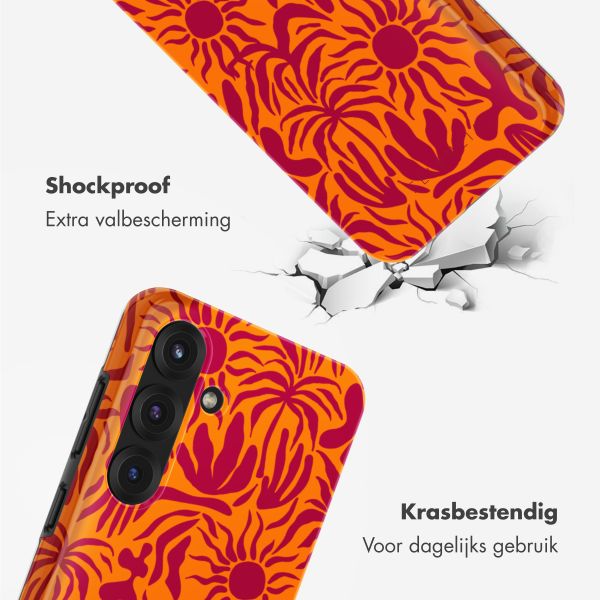 Selencia Vivid Tough Backcover Samsung Galaxy S25 - Tropical Vibes Apricot