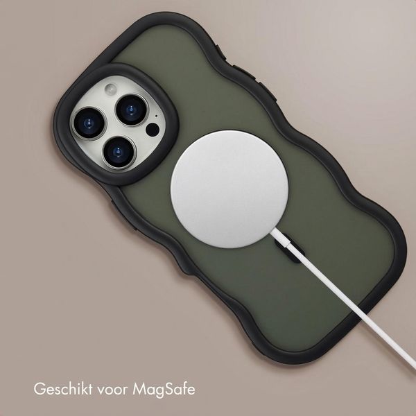 Selencia Wavy Backcover met MagSafe Apple iPhone 16 Pro Max - Zwart