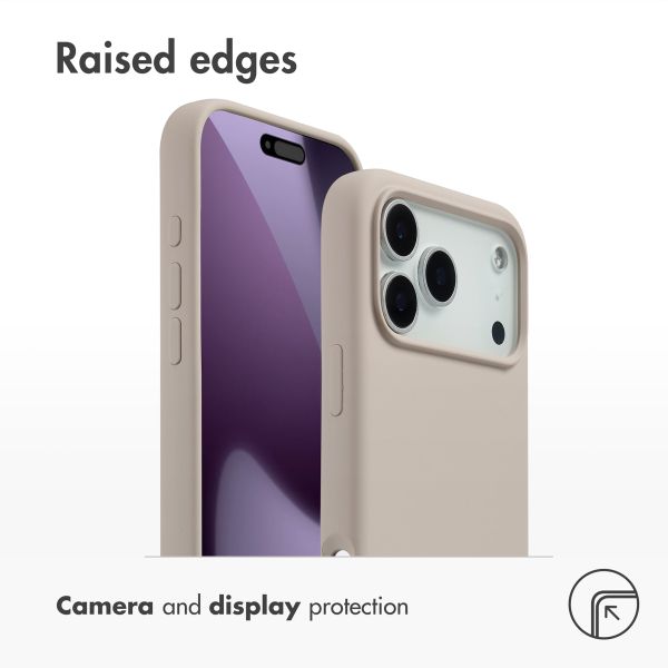 Accezz Liquid Silicone Back Cover with MagSafe Apple iPhone 17 Pro Max - Stone