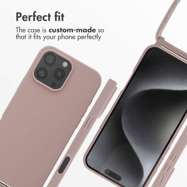 imoshion Silicone Case with Strap Apple iPhone 16 Pro Max - Sand Pink