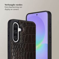 Selencia Nova Croco Telefoonhoes met Koord en Pashouder Samsung Galaxy A36 - Choco Brown