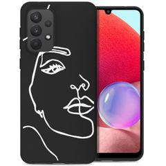 imoshion Design hoesje Samsung Galaxy A33 - Abstract Gezicht - Zwart