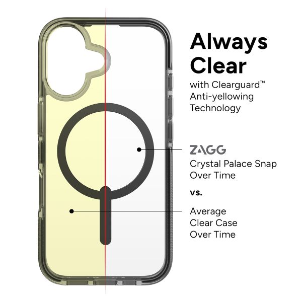 ZAGG Santa Cruz Snap Case met MagSafe Apple iPhone 16 - Clear / Black