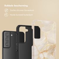 Selencia Vivid Tough Backcover Samsung Galaxy S21 FE - Golden Beige Marble