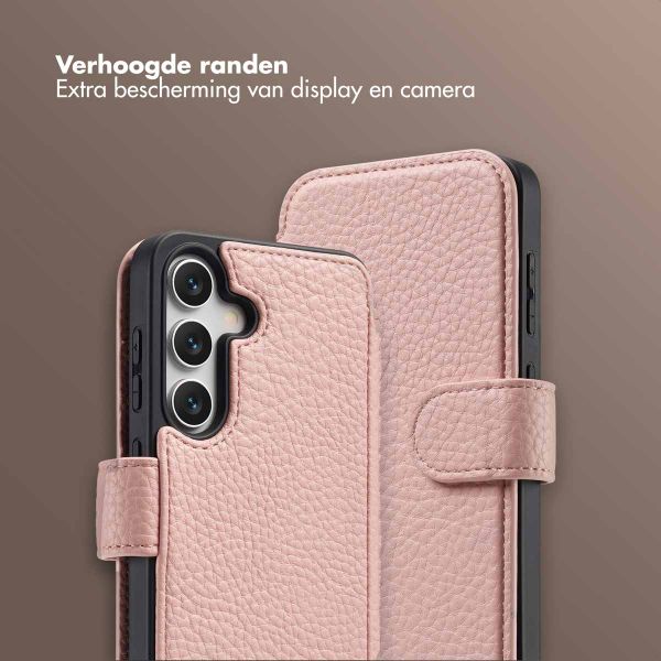 Selencia Riva Bookcase met MagSafe en Koord Samsung Galaxy S25 / S24 - Old Pink